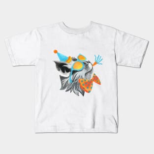 Party Rock Cat in Sunglasses, Bowtie and Party Hat Kids T-Shirt